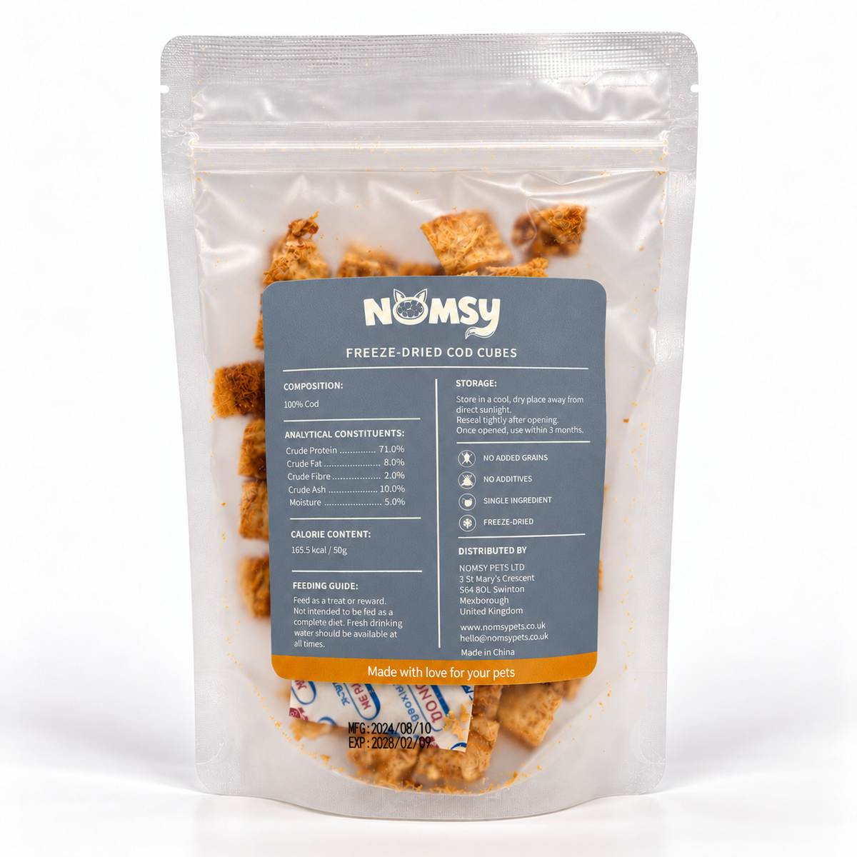 Freeze-Dried Cod Cubes – 50g