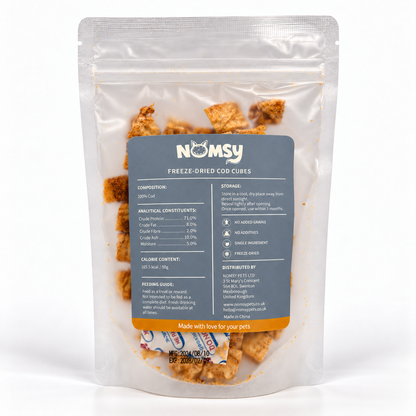 Freeze-Dried Cod Cubes – 50g