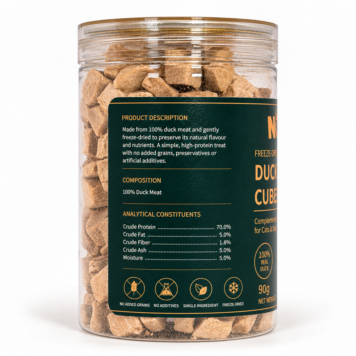 Freeze-Dried Duck Cubes – 90g