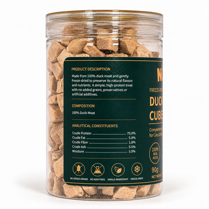 Freeze-Dried Duck Cubes – 90g