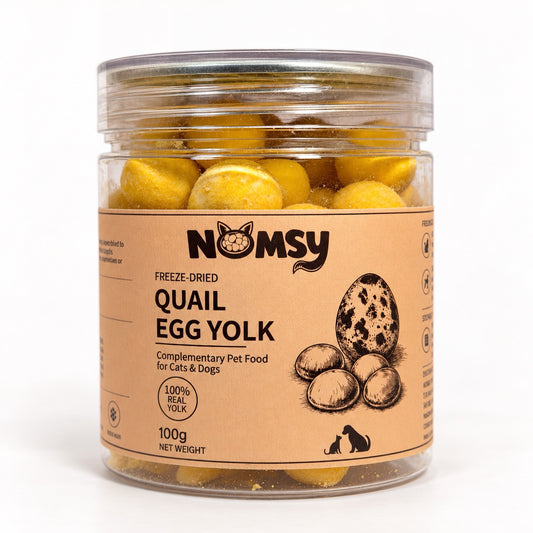 Nomsy freeze-dried quail egg yolk 100g jar